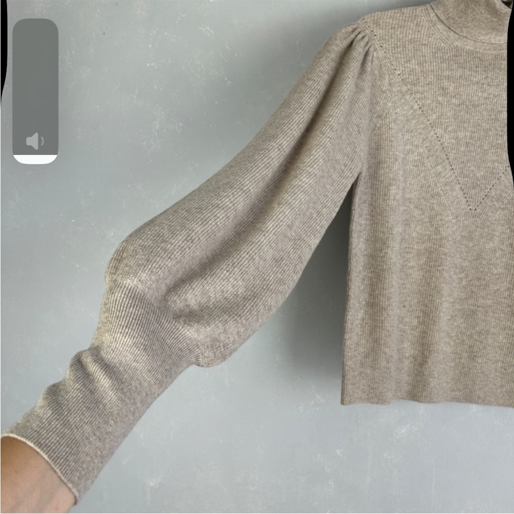 Ba&Sh Size M Eden Jumper Sweater 100% Wool Beige Turtleneck Ribbed - Picture 6 of 13